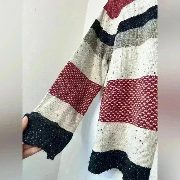 Northern Reflections Womens Red Striped Knit Cotton Cottagecore Sweater Large - Picture 9 of 12
